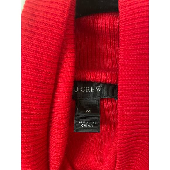 J.Crew Merino Wool Turtle Neck Roll Neck Red Sweater Holidays Christmas Modest M - Picture 2 of 10